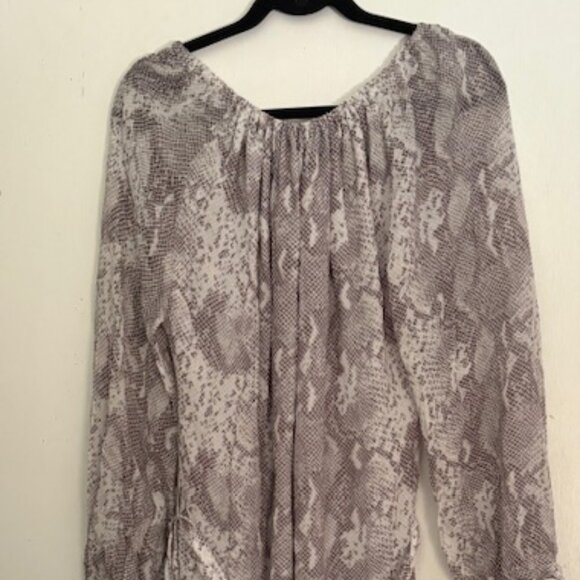 All Saints Snakeskin Print Blouson Dress, Long sleeve, Sz S - Picture 2 of 9